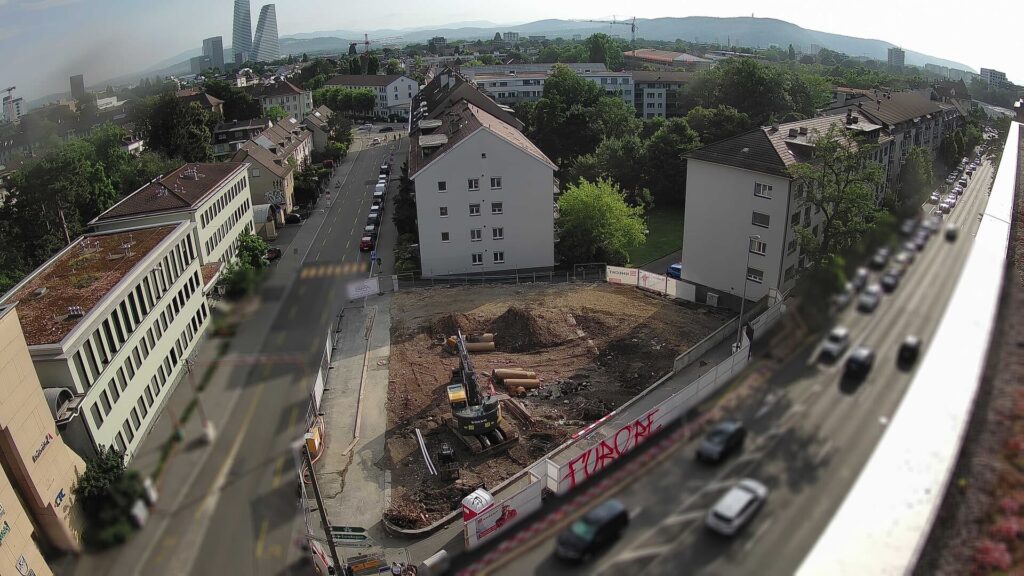 Webcambild des Geländes mit abgeschlossenem Rückbau.